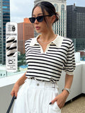 Blusa tejido rayas cuello polo DAZY