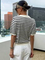 Blusa tejido rayas cuello polo DAZY