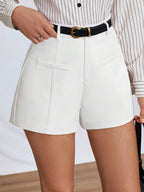 RosyDaze Shorts de pierna ancha de cintura alta sin cinturón para el verano