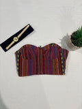Crop Top con tela típica